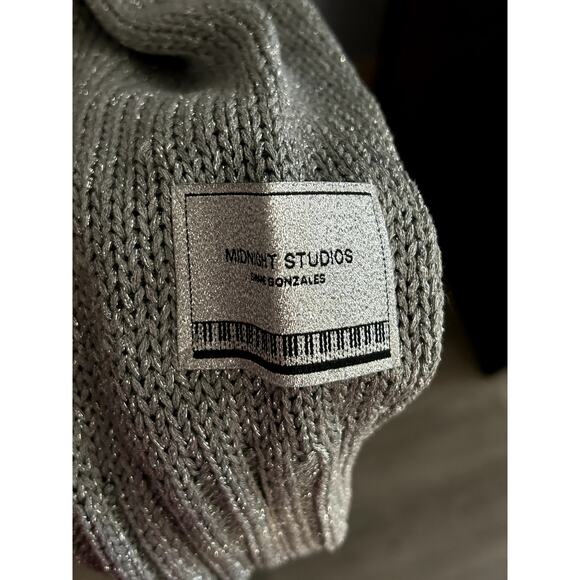 Midnight Studios Shane Gonzalez Men's Silver Baby Face Sweater Size M - Picture 8 of 11